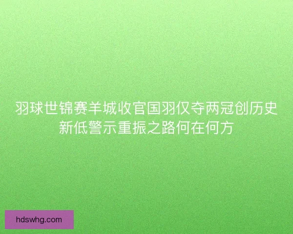 羽球世锦赛羊城收官国羽仅夺两冠创历史新低警示重振之路何在何方